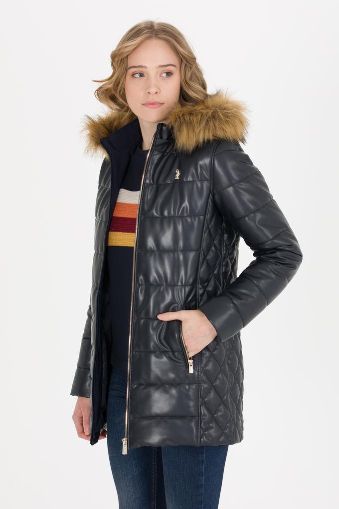 Kadın Lacivert Deri Ceket