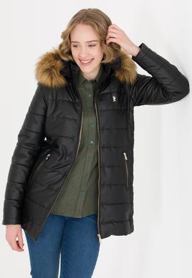 Kadın Siyah Deri Ceket - 50259150003