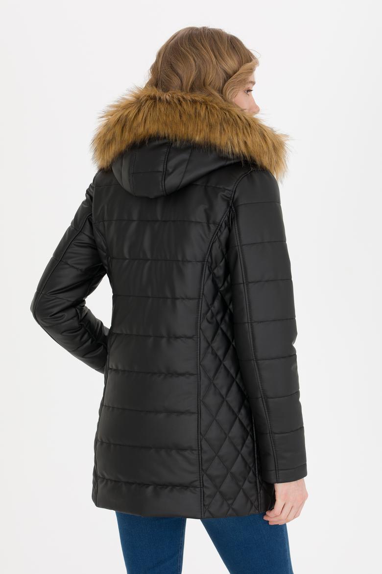 Kadın Siyah Deri Ceket - 50259150003