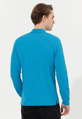Erkek Kobalt Polo Yaka Basic Sweatshirt - 50263112010
