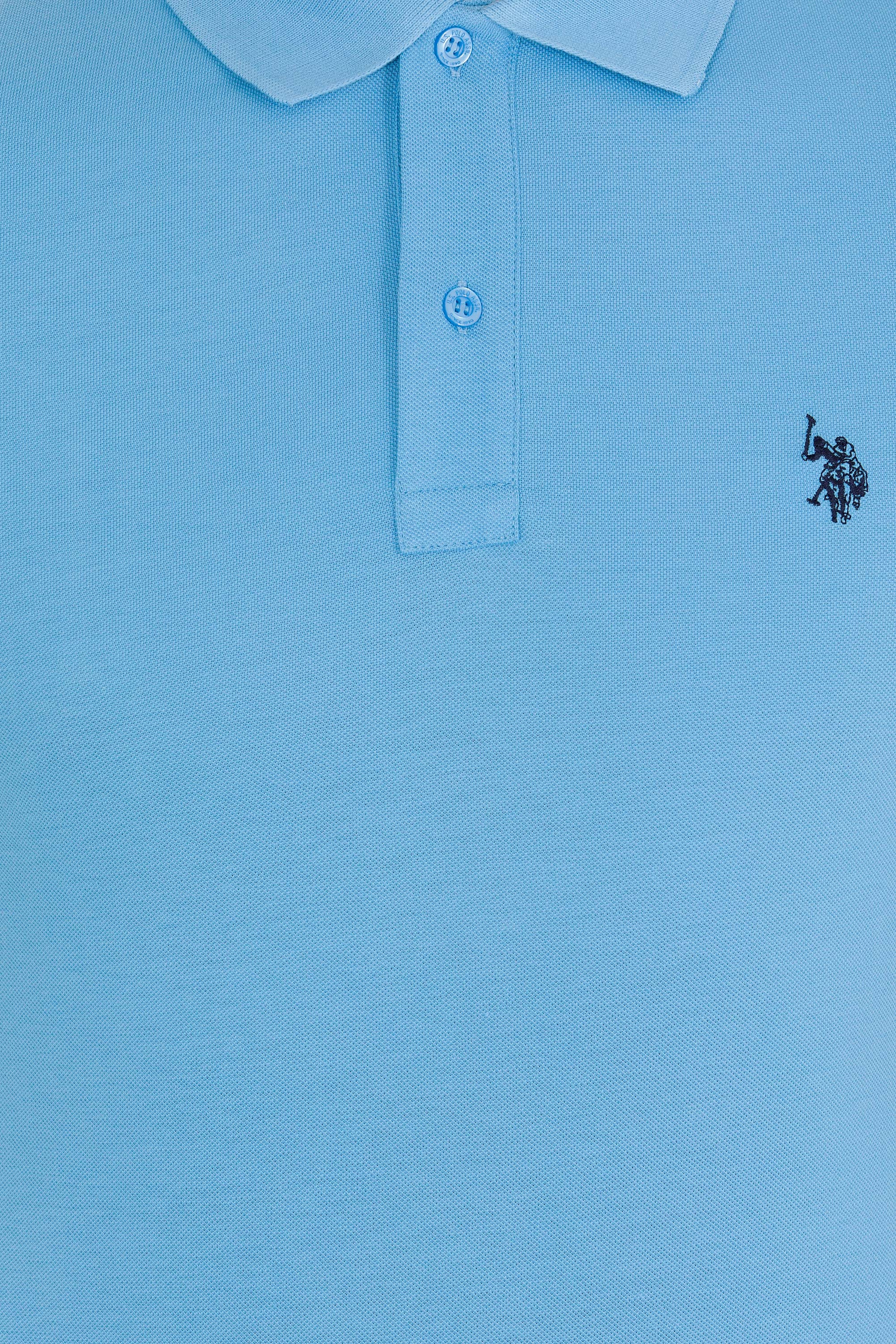 Erkek Turkuaz Basic Polo Yaka Tişört - Image 6