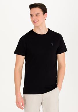 Erkek Siyah Basic Bisiklet Yaka Tişört - 50262974028