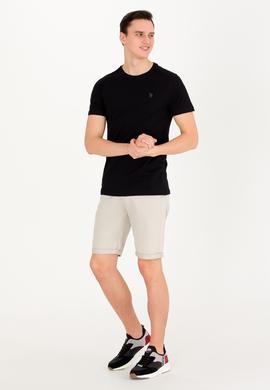 Erkek Siyah Basic Bisiklet Yaka Tişört - 50262974028