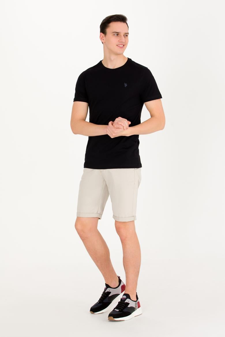 Erkek Siyah Basic Bisiklet Yaka Tişört - 50262974028