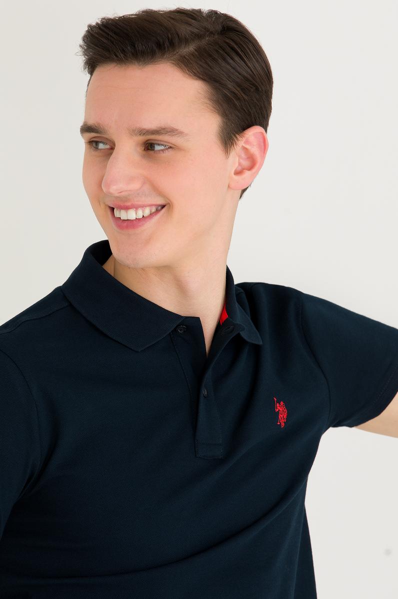 Erkek Koyu Lacivert Basic Polo Yaka Tişört