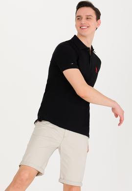 Erkek Siyah Basic Polo Yaka Tişört - 50263238034