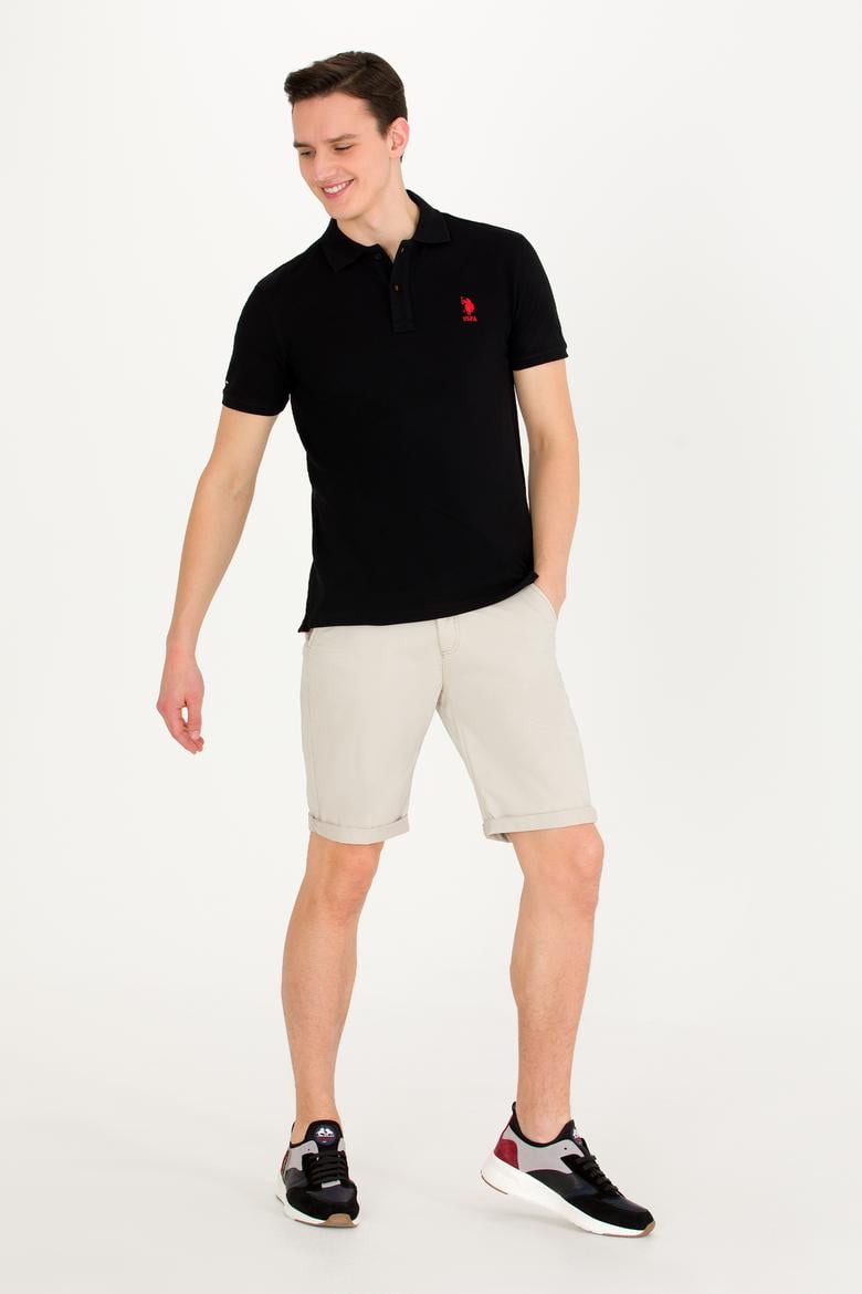 Erkek Siyah Basic Polo Yaka Tişört - 50263238034