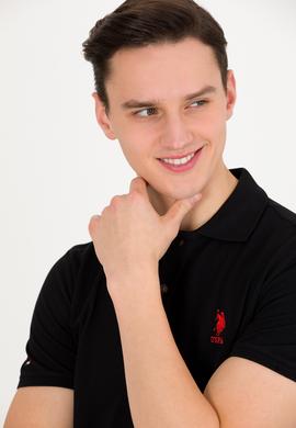 Erkek Siyah Basic Polo Yaka Tişört - 50263238034