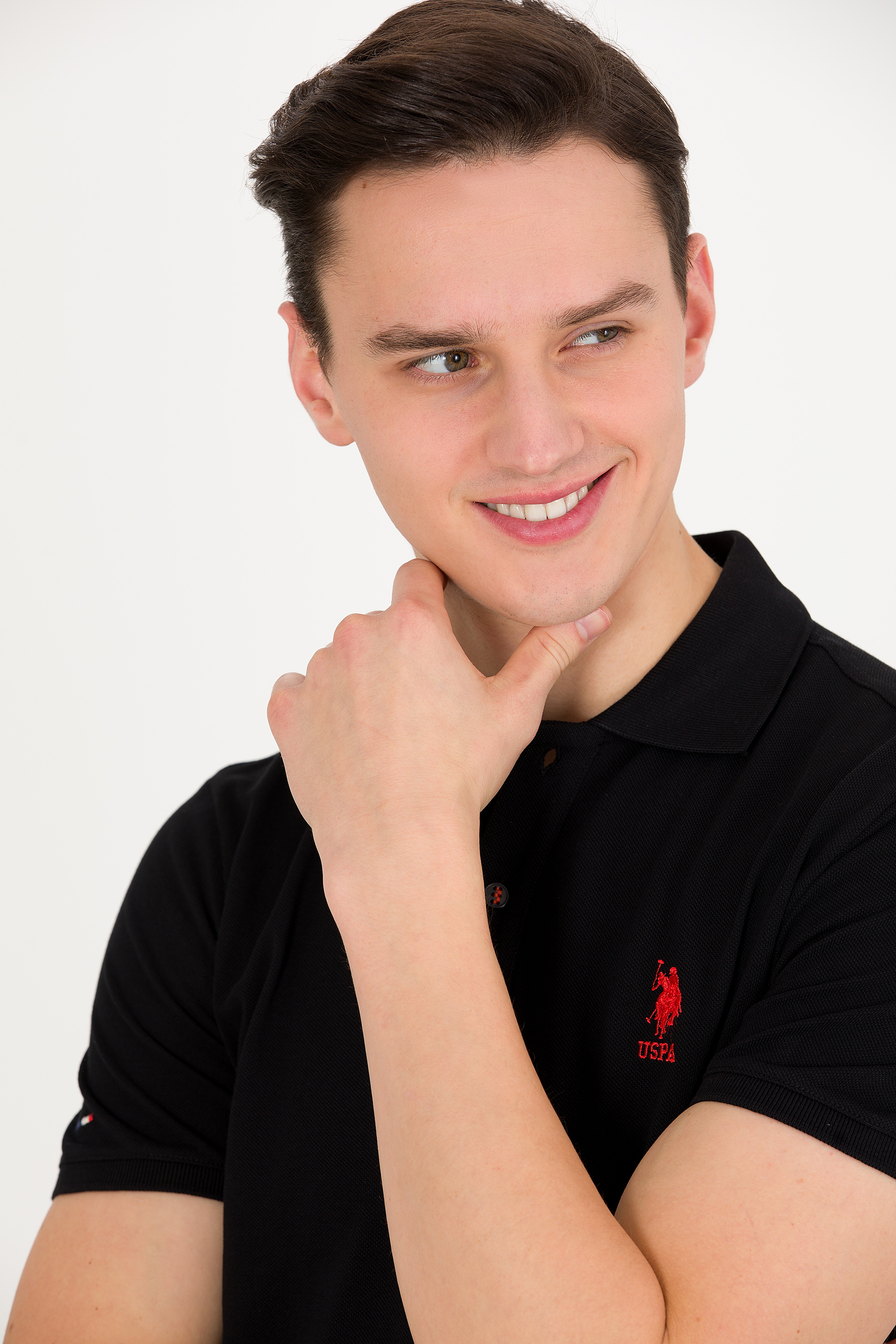 Erkek Siyah Basic Polo Yaka Tişört - Image 2