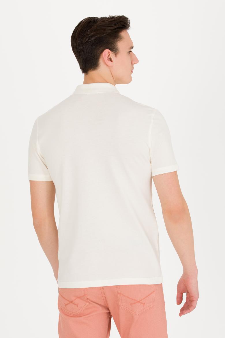 Erkek Ekru Basic Polo Yaka Tişört - 50262933185