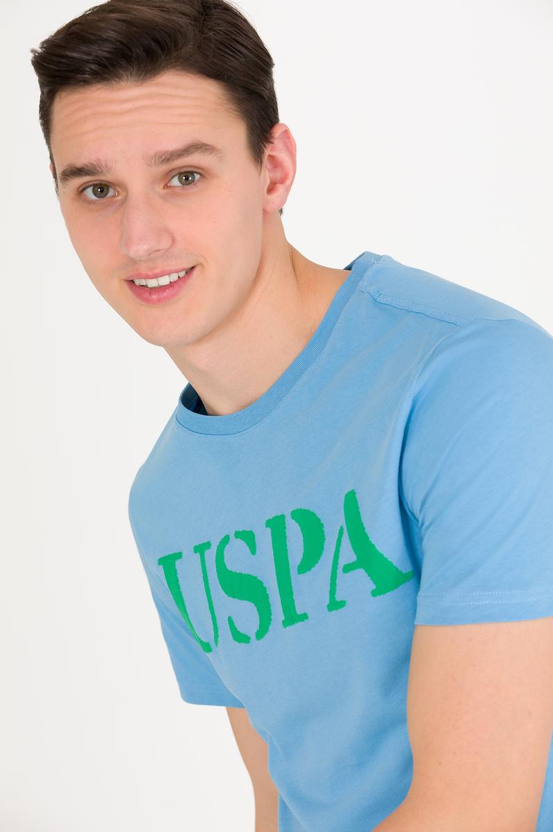 Erkek Turkuaz Basic Bisiklet Yaka Tişört