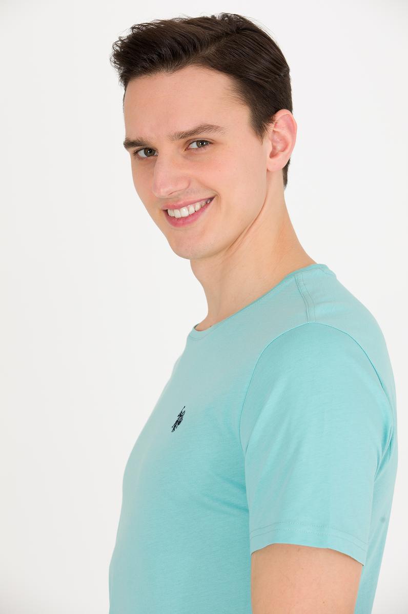 Erkek Mint Basic Bisiklet Yaka Tişört