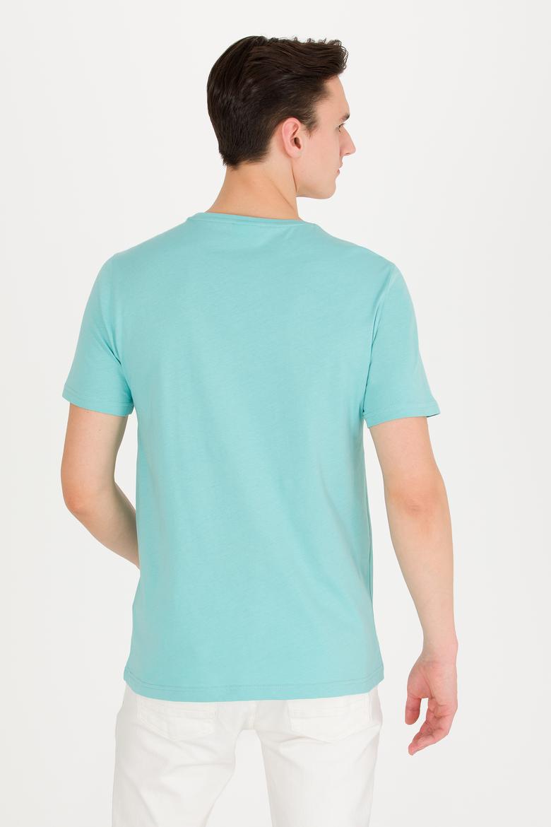 Erkek Mint Basic Bisiklet Yaka Tişört - 50263026066