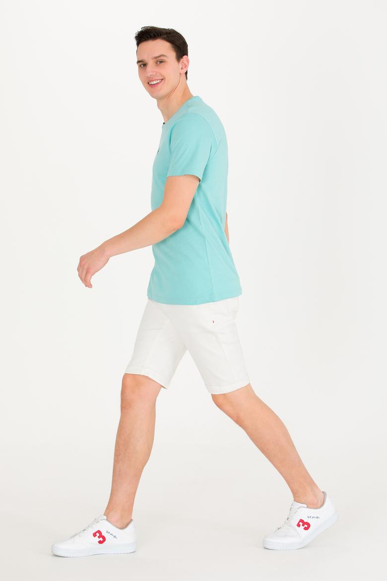 Erkek Mint Basic Bisiklet Yaka Tişört - 50263026066