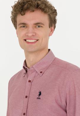 Erkek Vişne Uzun Kollu Basic Gömlek - 50253872061