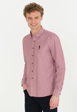 Erkek Vişne Uzun Kollu Basic Gömlek - 50253872061
