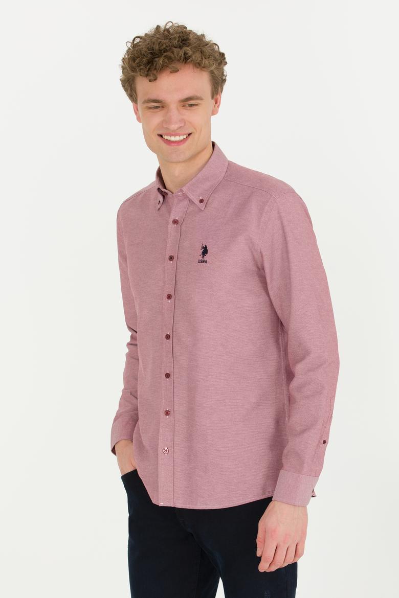 Erkek Vişne Uzun Kollu Basic Gömlek - 50253872061