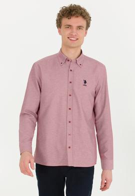 Erkek Vişne Uzun Kollu Basic Gömlek - 50253872061