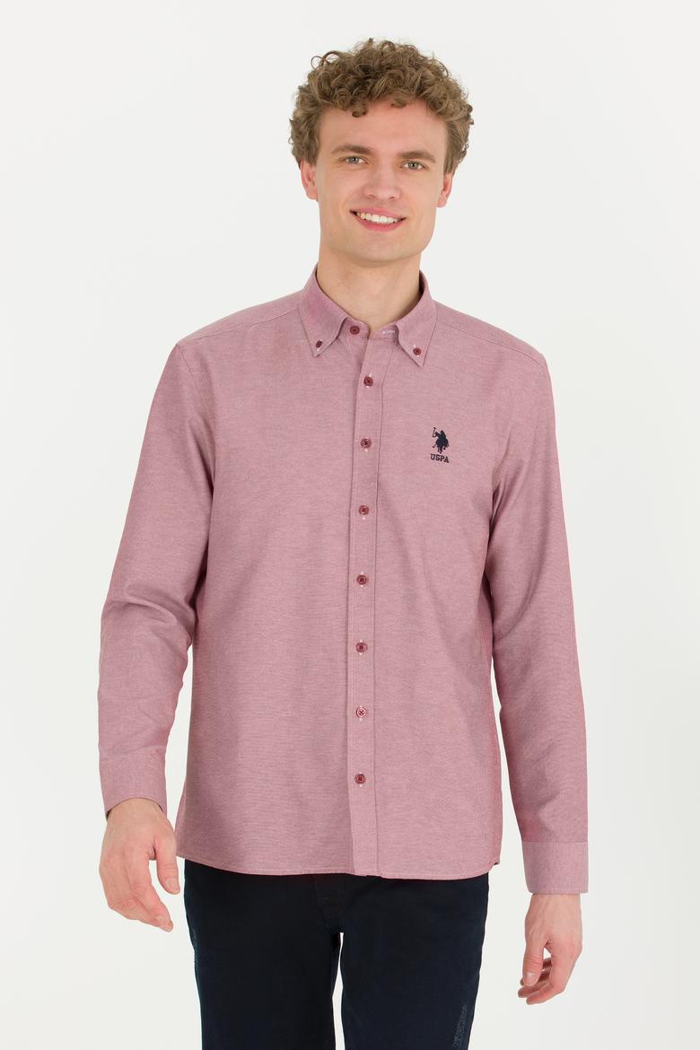 Erkek Vişne Uzun Kollu Basic Gömlek - 50253872061