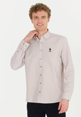 Erkek Vizon Uzun Kollu Basic Gömlek - 50253872069