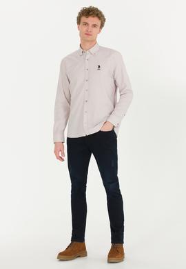 Erkek Vizon Uzun Kollu Basic Gömlek - 50253872069