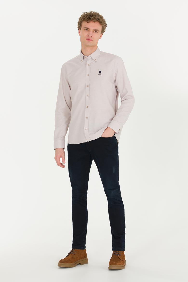 Erkek Vizon Uzun Kollu Basic Gömlek - 50253872069