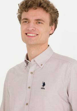 Erkek Vizon Uzun Kollu Basic Gömlek - 50253872069