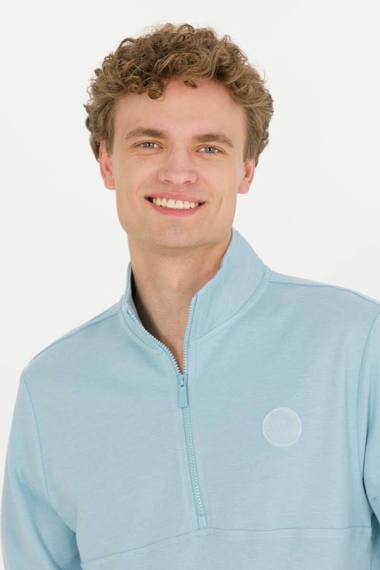 Erkek Mavi Melanj Sweatshirt - 50256328005