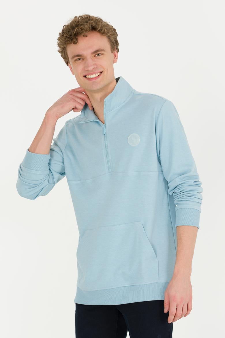 Erkek Mavi Melanj Sweatshirt - 50256328005