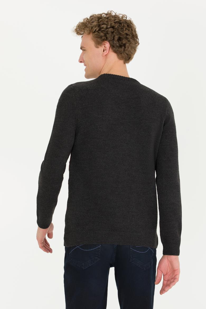 Erkek Antrasit Melanj Kazak - 50256663016