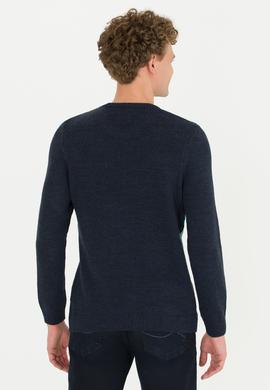 Erkek Lacivert Bisiklet Yaka Triko Kazak - 50256663009