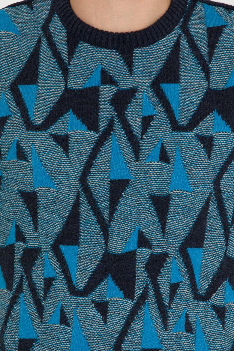 Erkek Lacivert Bisiklet Yaka Triko Kazak - 50256663009