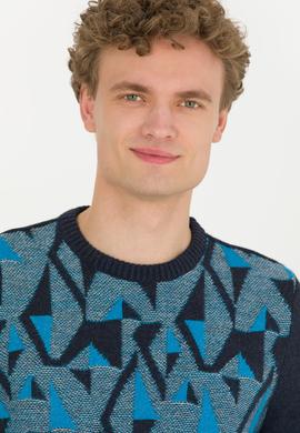 Erkek Lacivert Bisiklet Yaka Triko Kazak - 50256663009