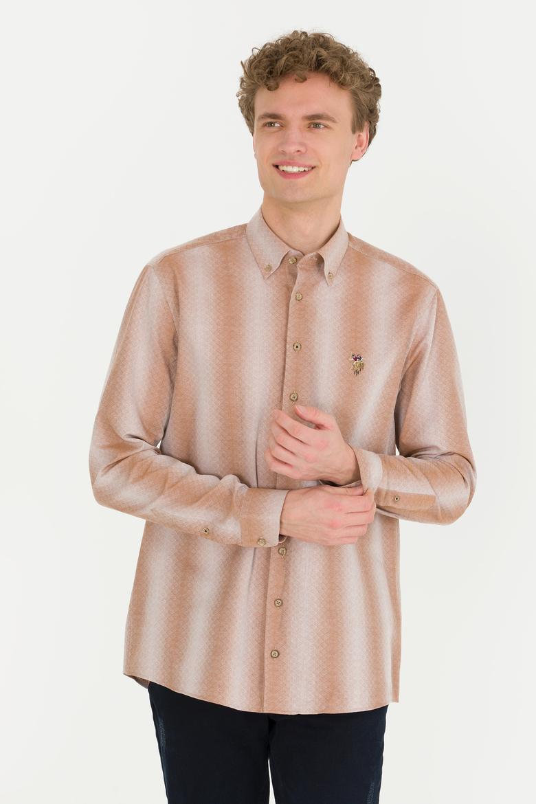 Erkek Camel Uzun Kollu Gömlek