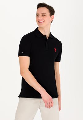 Erkek Siyah Basic Polo Yaka Tişört - 50263238034