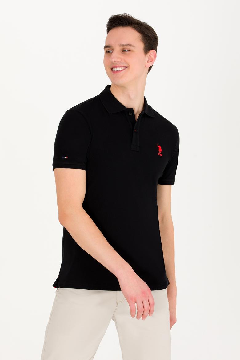 Erkek Siyah Basic Polo Yaka Tişört