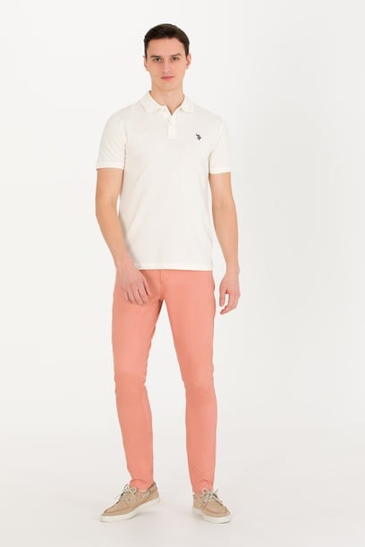 Erkek Slim Fit Kiremit Kanvas Pantolon