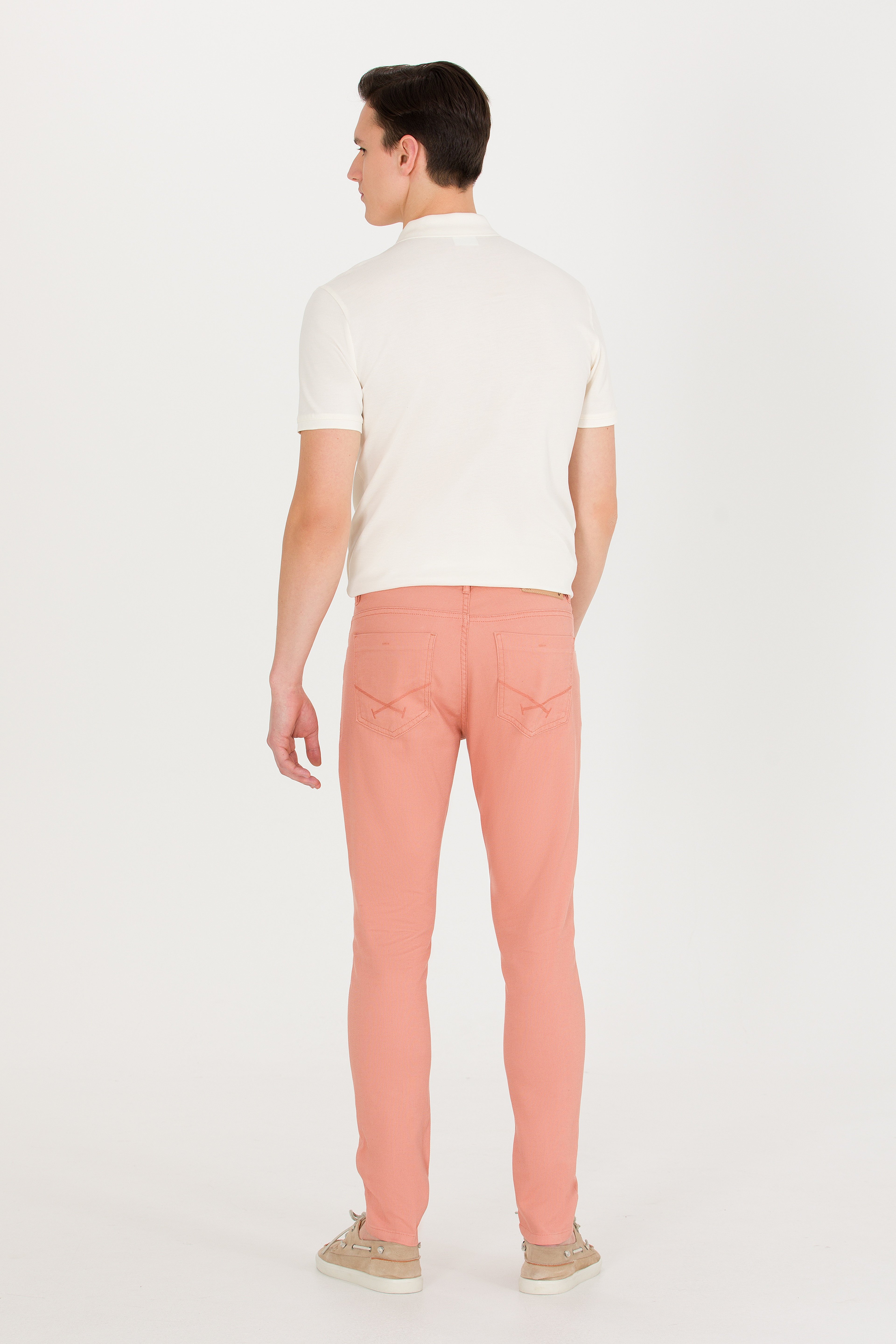 Erkek Slim Fit Kiremit Kanvas Pantolon - Image 4