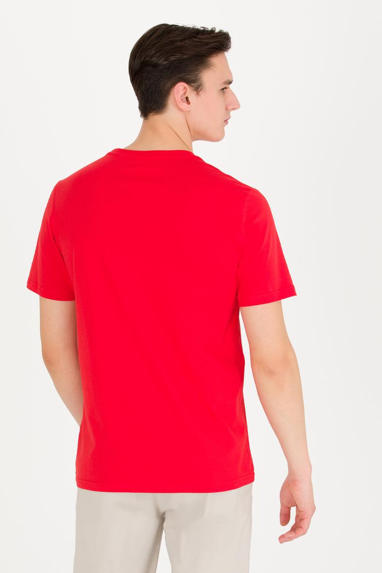Erkek Kırmızı Bisiklet Yaka Tişört - 50263284016
