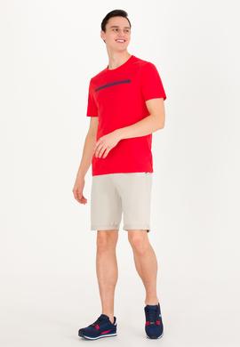 Erkek Kırmızı Bisiklet Yaka Tişört - 50263284016