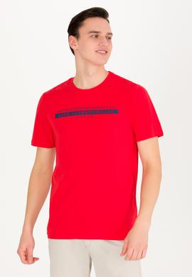 Erkek Kırmızı Bisiklet Yaka Tişört - 50263284016