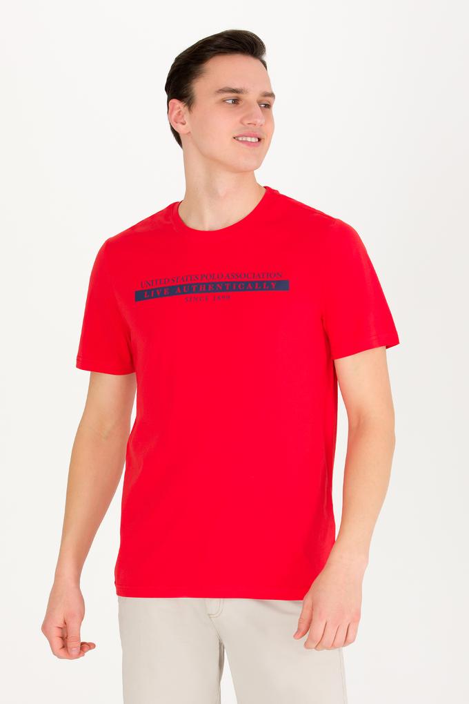 Erkek Kırmızı Bisiklet Yaka Tişört