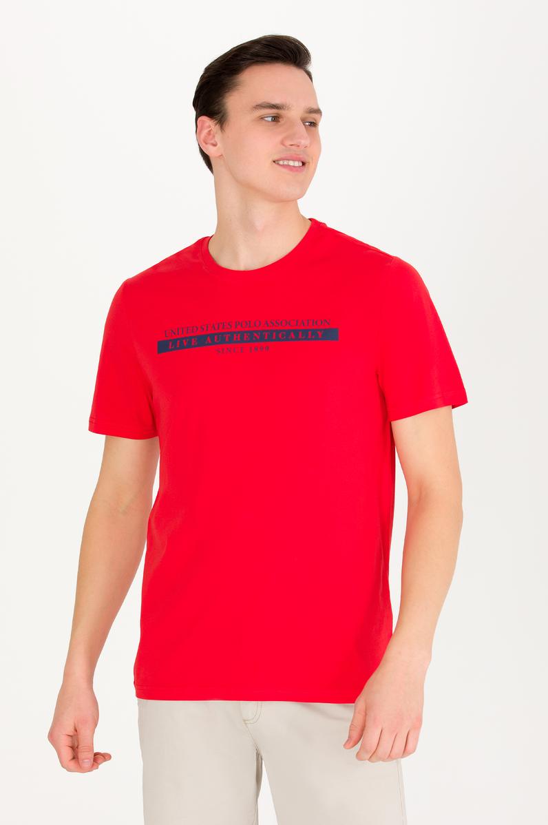 Erkek Kırmızı Bisiklet Yaka Tişört