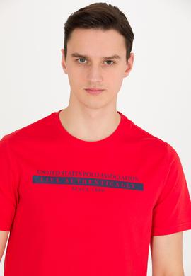 Erkek Kırmızı Bisiklet Yaka Tişört - 50263284016