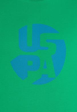 Erkek Yeşil Bisiklet Yaka Tişört - 50263323063