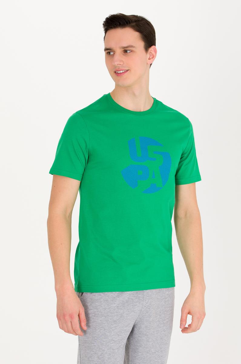 Erkek Yeşil Bisiklet Yaka Tişört