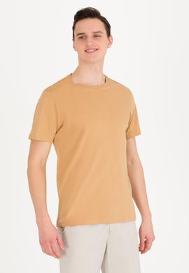 Erkek Camel Basic Bisiklet Yaka Tişört - 50264916029