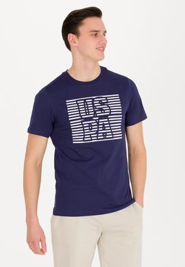 Erkek Lacivert Bisiklet Yaka Tişört - 50264962003