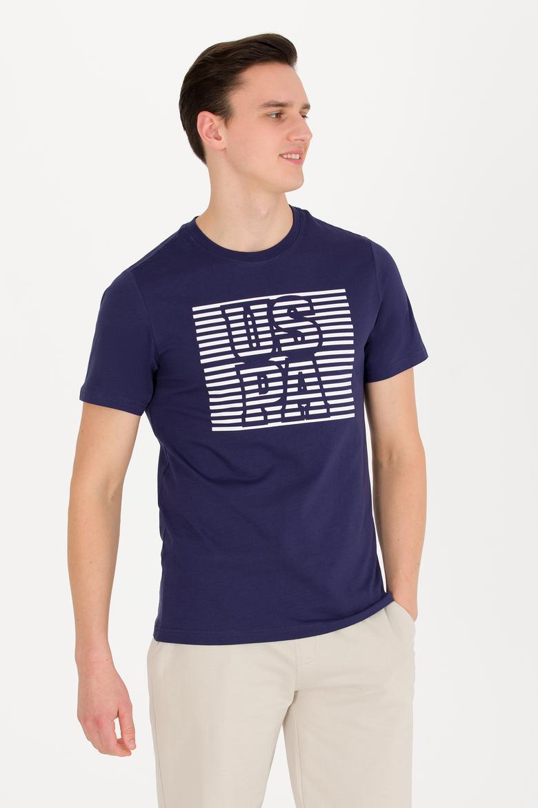 Erkek Lacivert Bisiklet Yaka Tişört - 50264962003