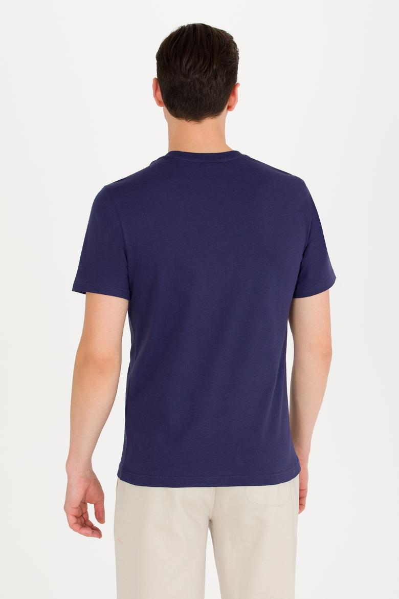 Erkek Lacivert Bisiklet Yaka Tişört - 50264962003